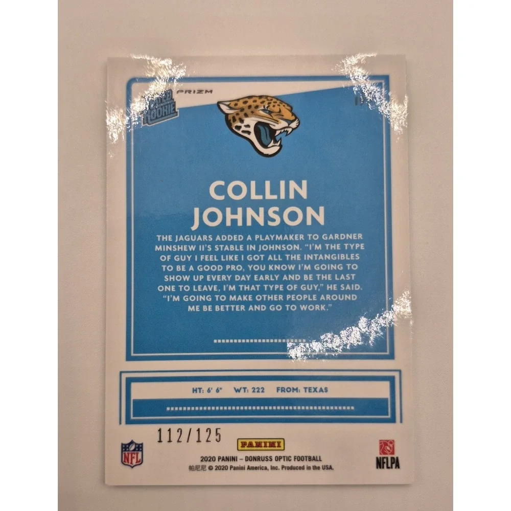 2020 Donruss Optic Rated Rookie Collin Johnson #197 Silver Circle Prizm /125 RC
